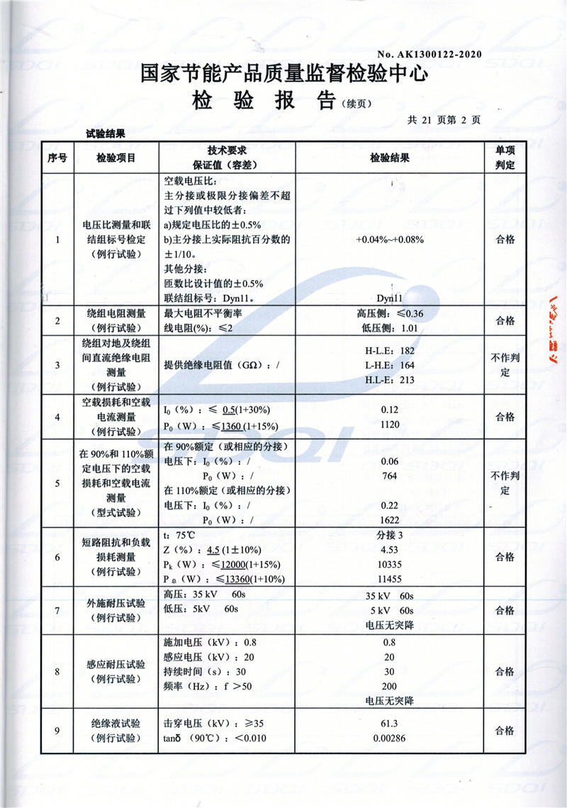 高低压试验报告-S11-1250安龙安龙安龙油浸式变压器-2.jpg